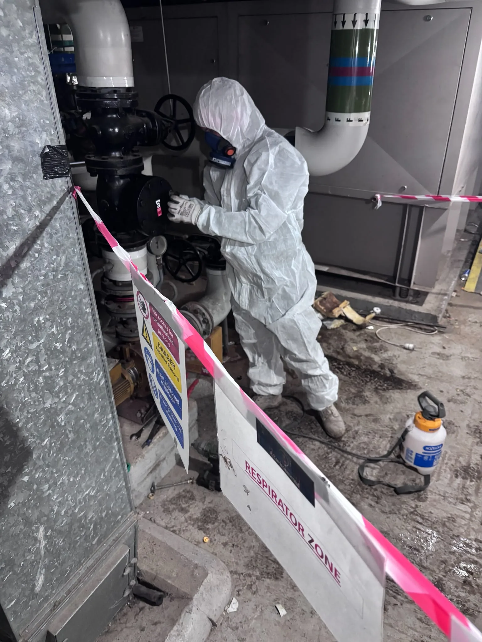Asbestos artex removal from concrete soffit in South Woodford